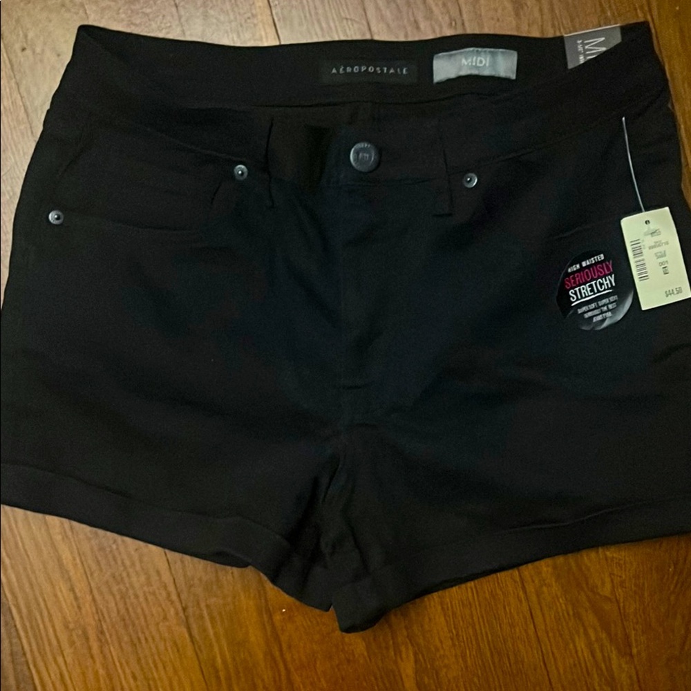 Aeropostale MIDI Black Denim shorts.